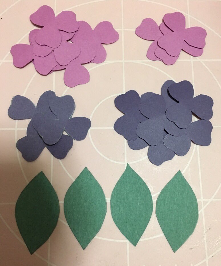 お花の立体切り紙 紫陽花の完成まで ハンドメイド大好き だけどワケ